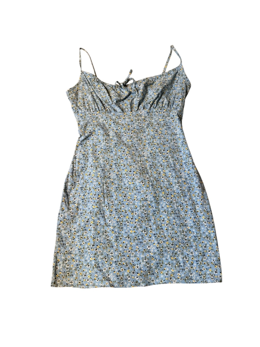 Vintage Y2K blue floral dress, cotton, medium